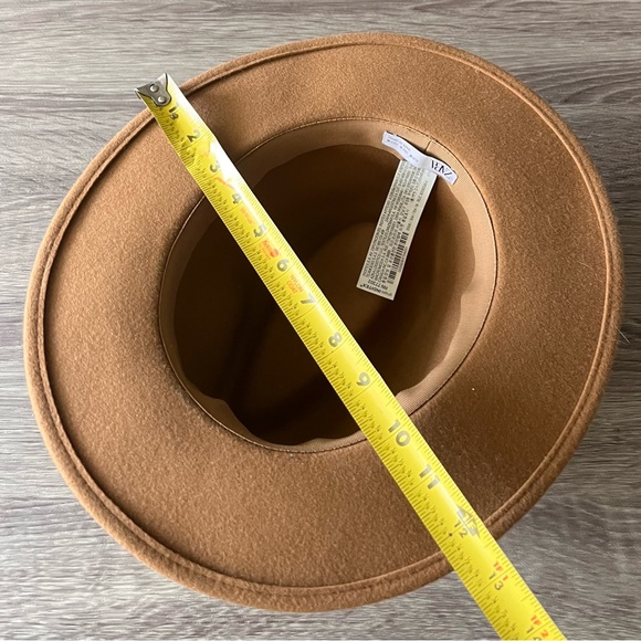 ZARA tan/brown wool blend felt Boho 3” wide brimmed hat - women’s medium - Picture 7 of 10
